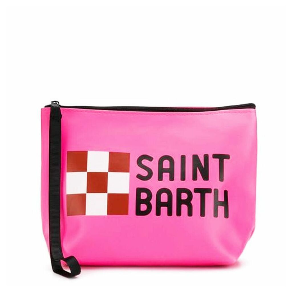 Pink Fluo Scuba Pochette Saint Barth Logo