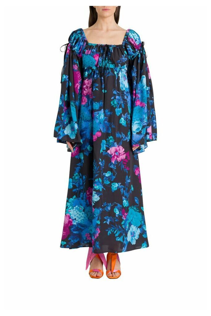 Floral Dress With Wide Sleeves