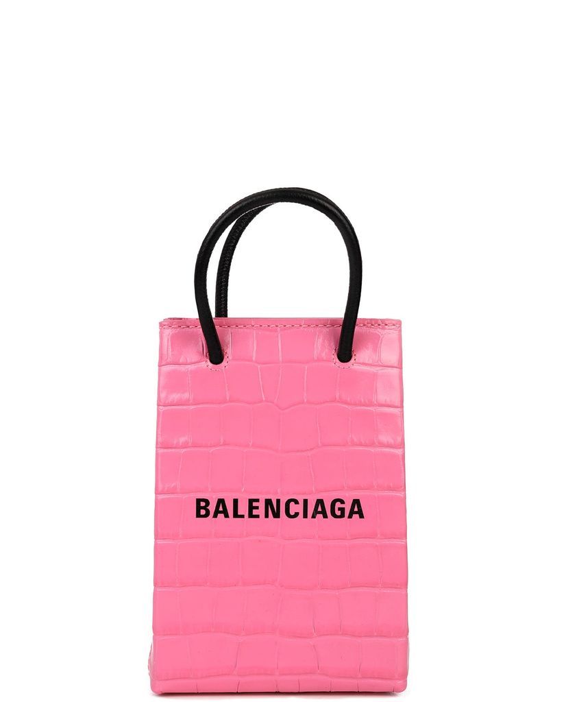 Pink Croc Shopping Phone Holder Bag