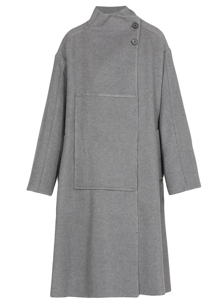 Melton Wool Blend Blanket Coat