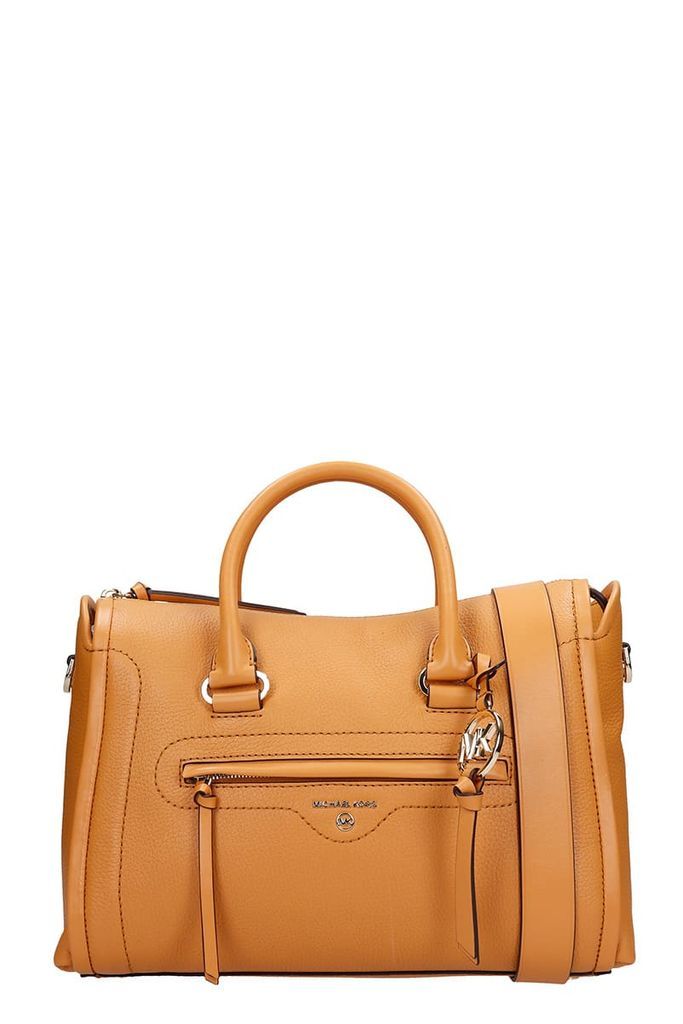 Hand Bag In Orange Leather