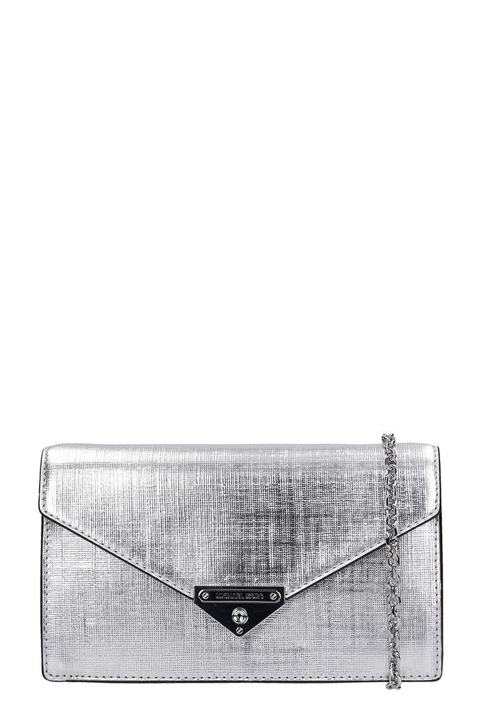 Clutch In Silver Leather