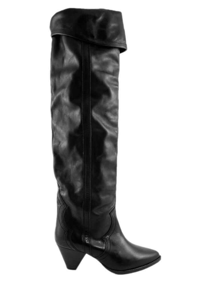 Black Leather Denvee High Boots