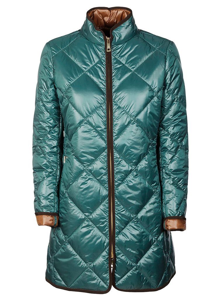 High-neck Quilted Raincoat