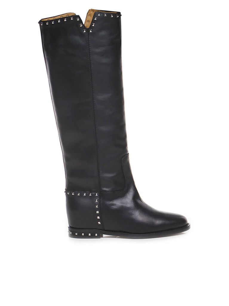 2852 Black Leather Malibu Boots
