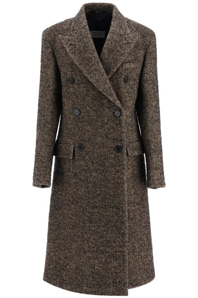 Chevron Wool Long Coat