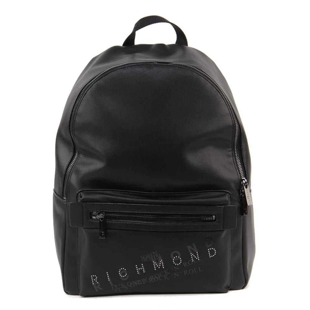 Leather Backpack With Front Logo