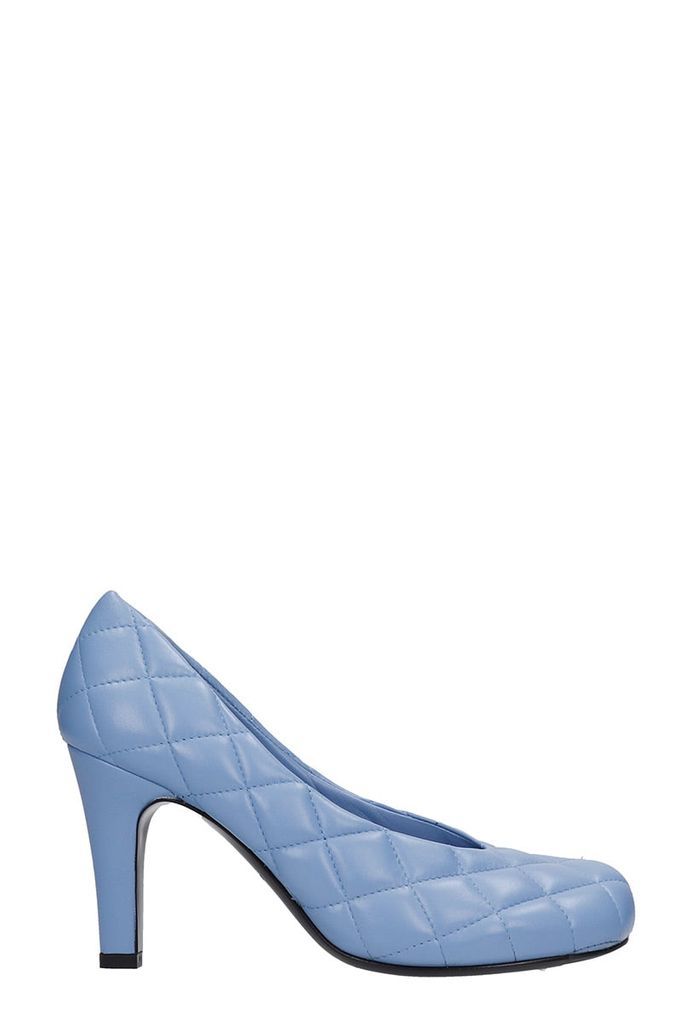 Pumps In Cyan Leather