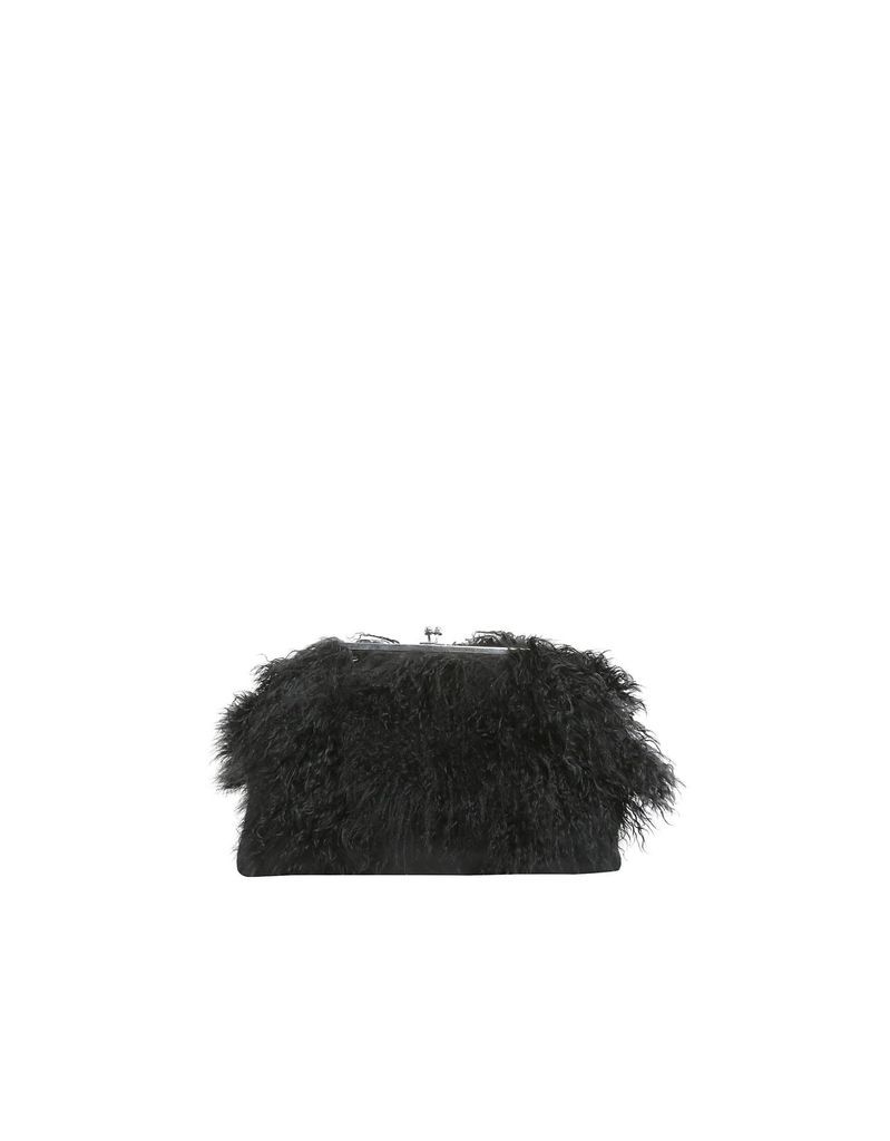 Clutch With Mongolian Fur Inserts