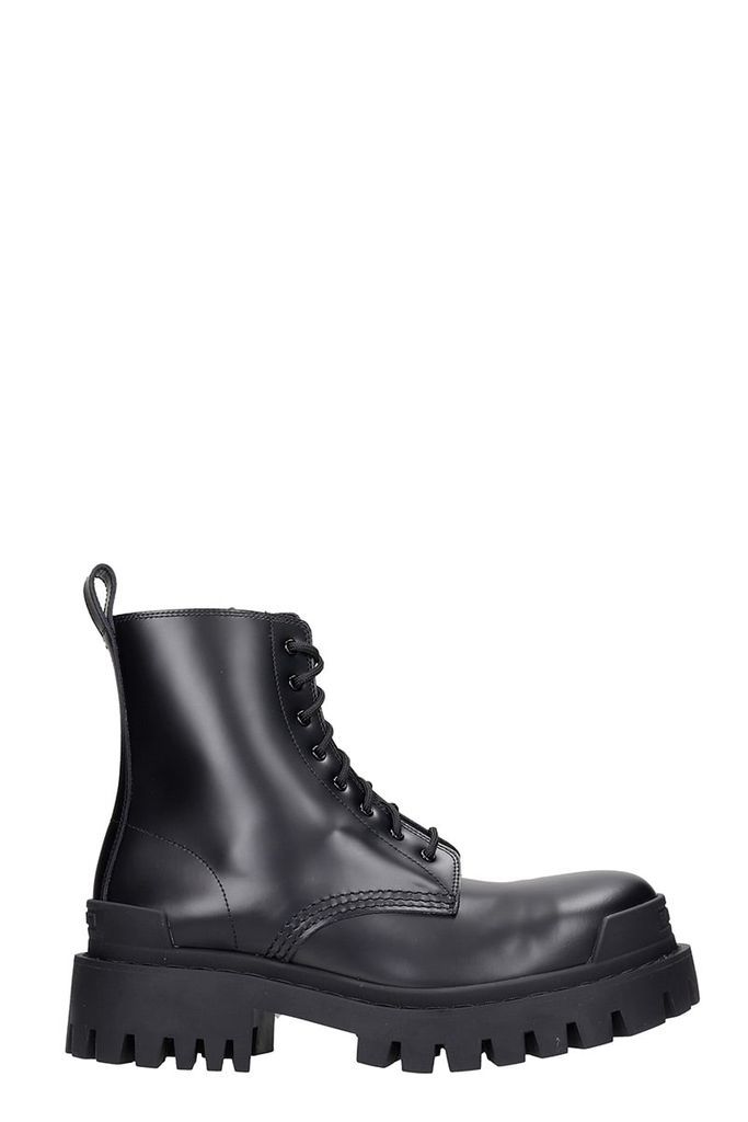 Strike Combat Boots In Black Leather