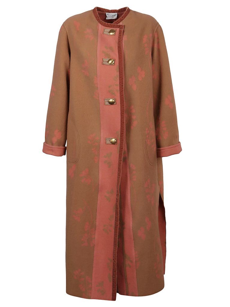 Long Length Round Neck Buttoned Coat