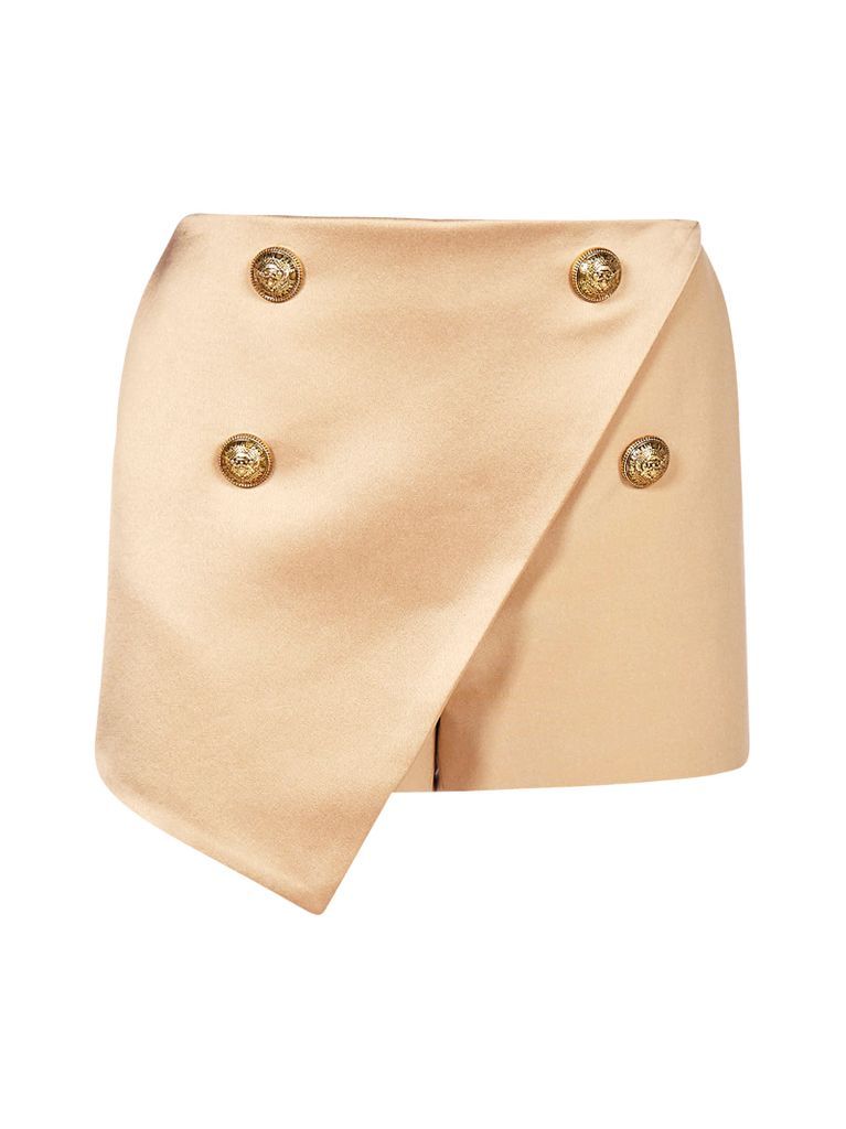 Buttoned Viscose Shorts