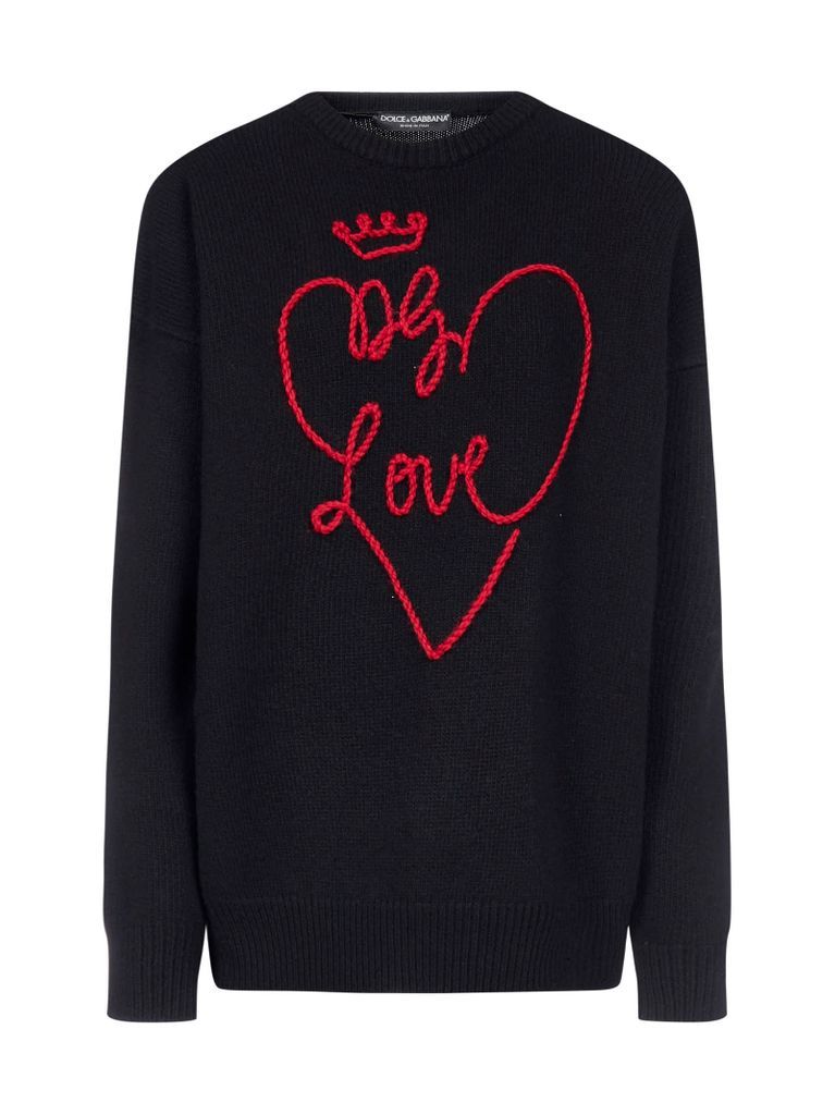 Dg Love Embroidery Wool Sweater