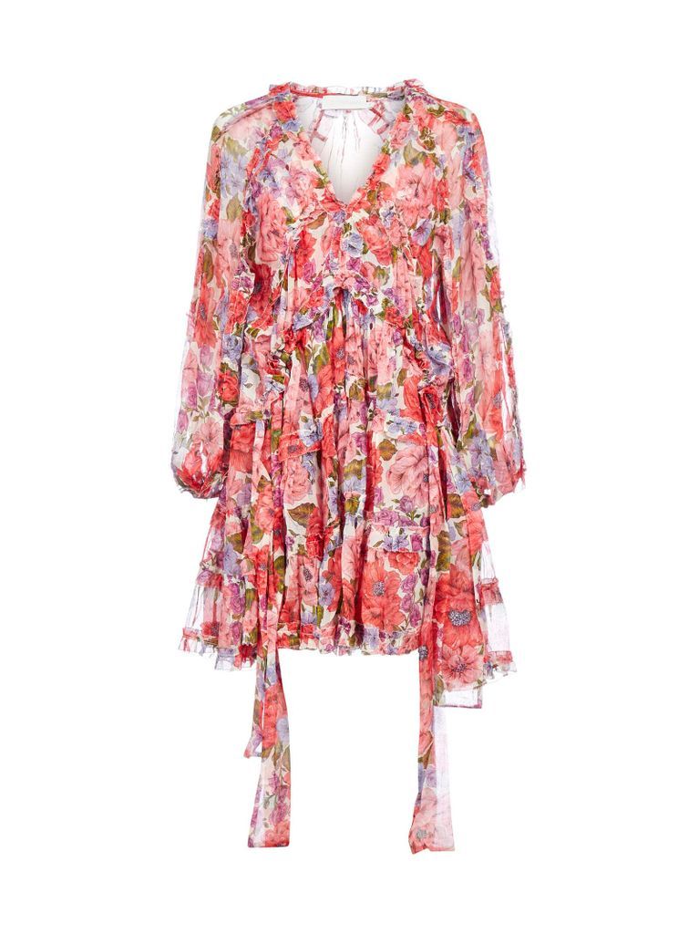 Poppy Frill Billow Floral Print Dress