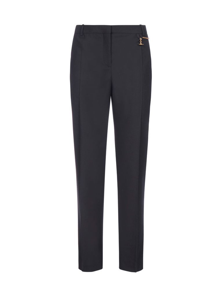 Chain-detail Wool Trousers