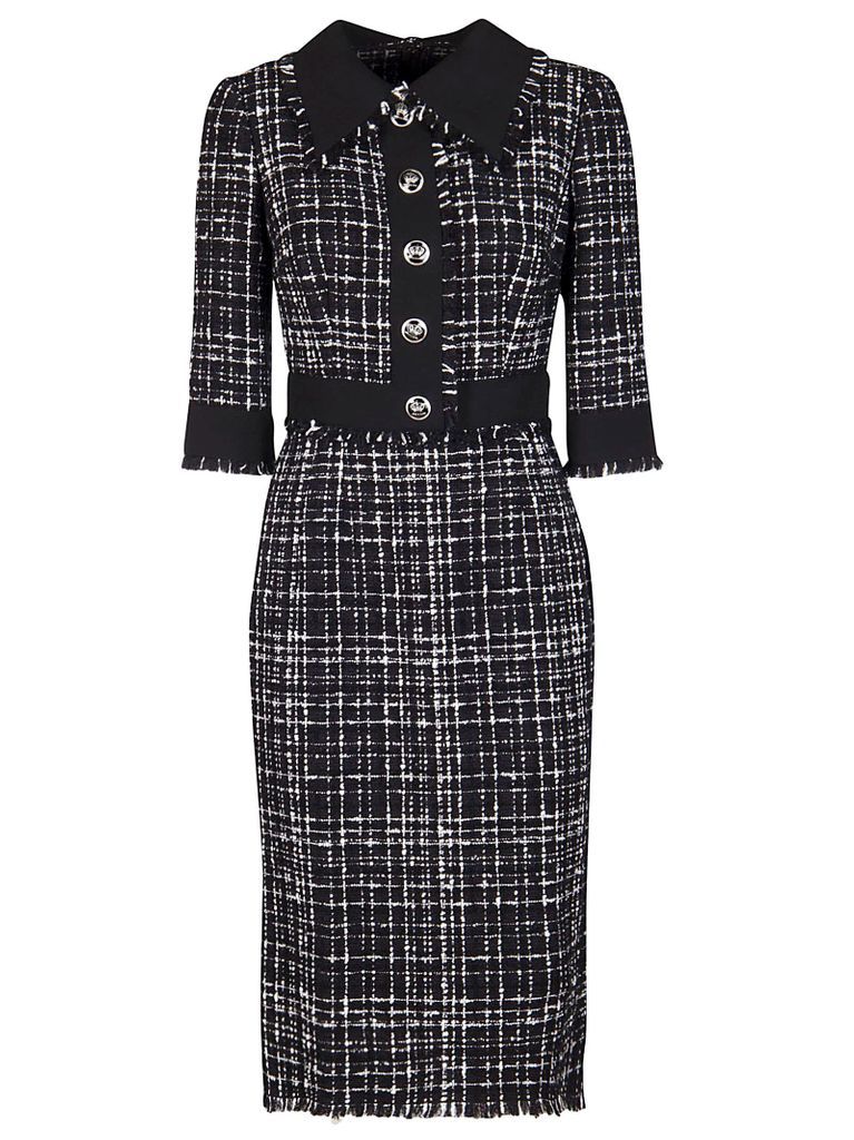 Black And Grey Cotton-wool Blend Dress