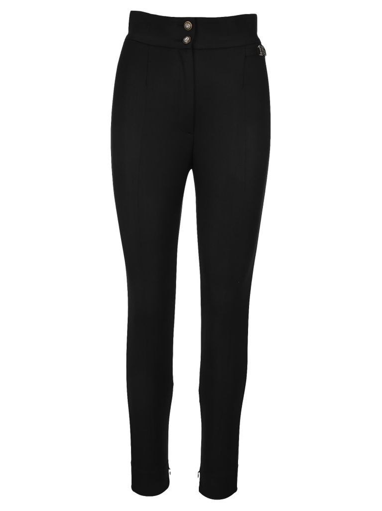 Dolce & gabbana High-waisted Wool Twill Leggings With Dg Detail