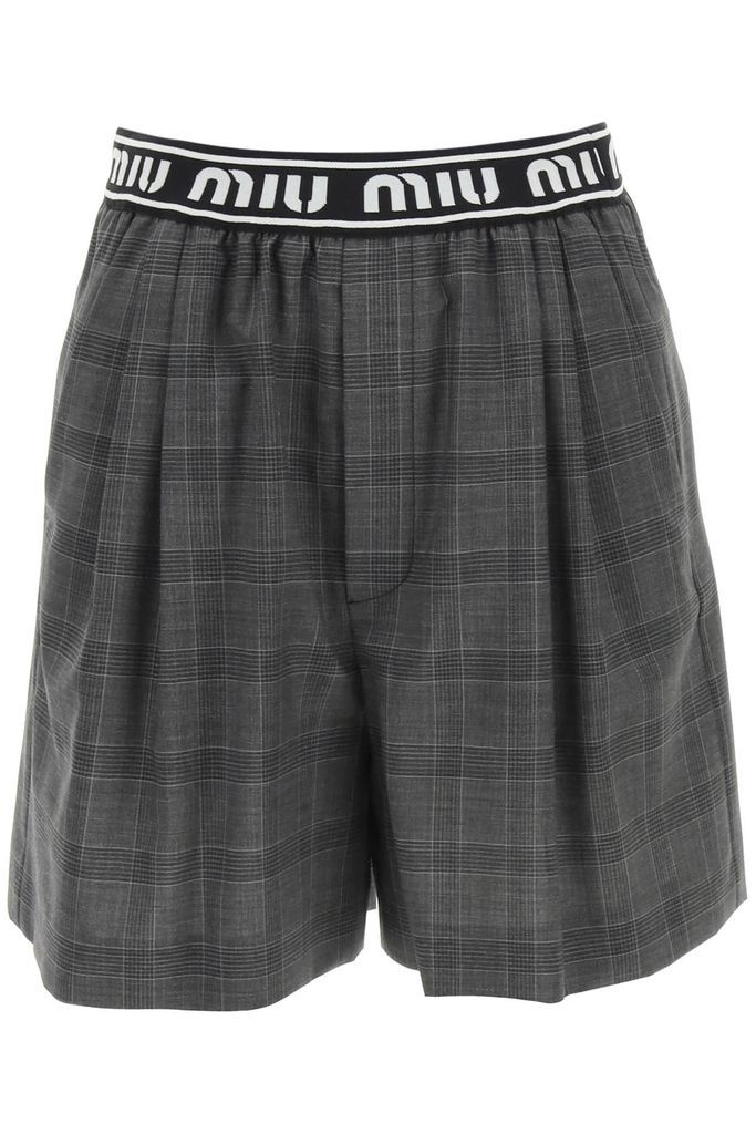 Prince Of Wales Shorts With Logo
