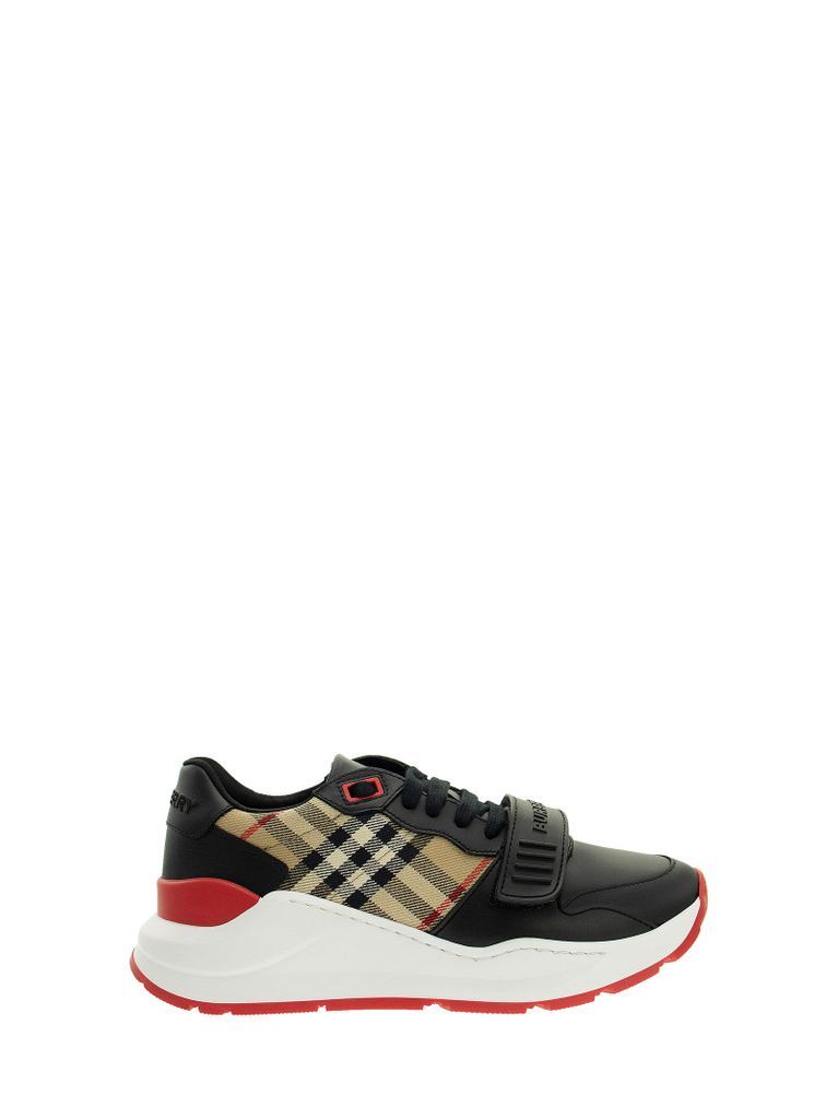 Ramsey - Leather And Vintage Check Cotton Sneakers