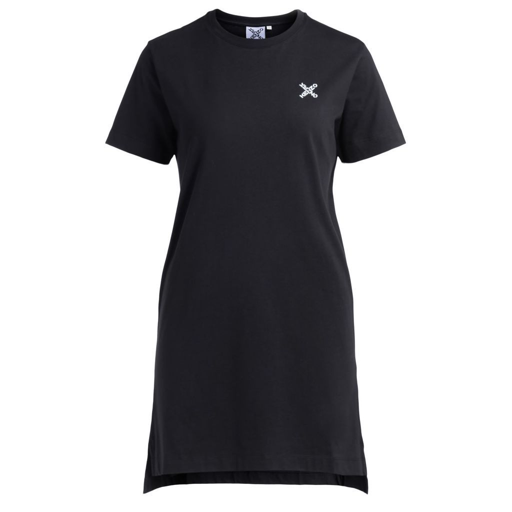 Black Kenzo Sport Dress With Little X Print