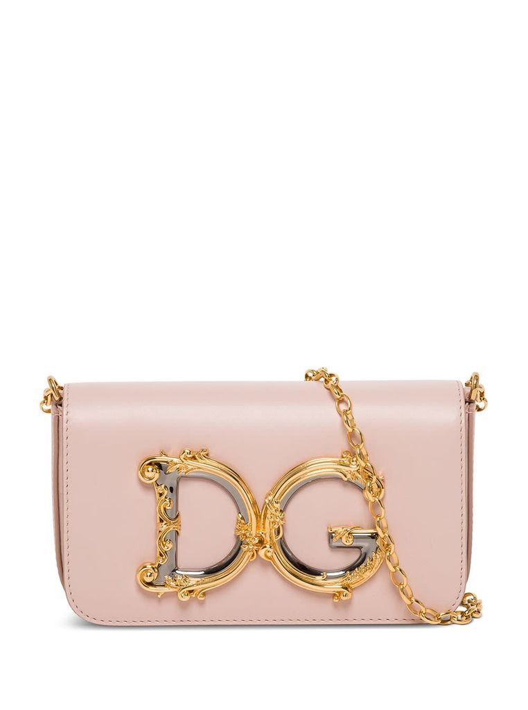 Dg Girl Crossbody Bag In Pink Leather
