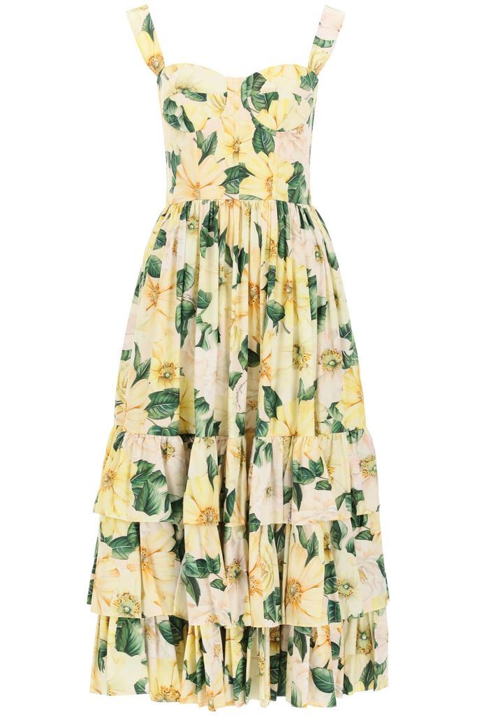 Camellia Print Bustier Dress