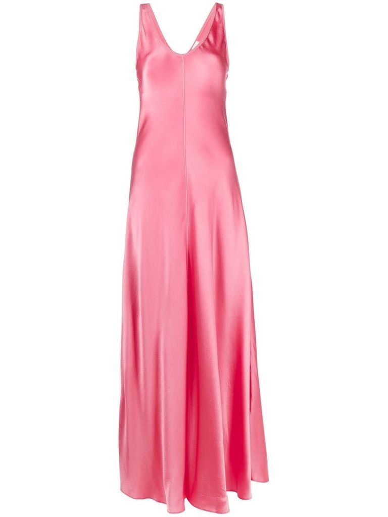 Long Dress In Pink Silk Blend