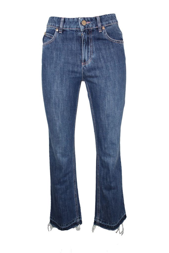 Cotton Cropped Denim Jeans