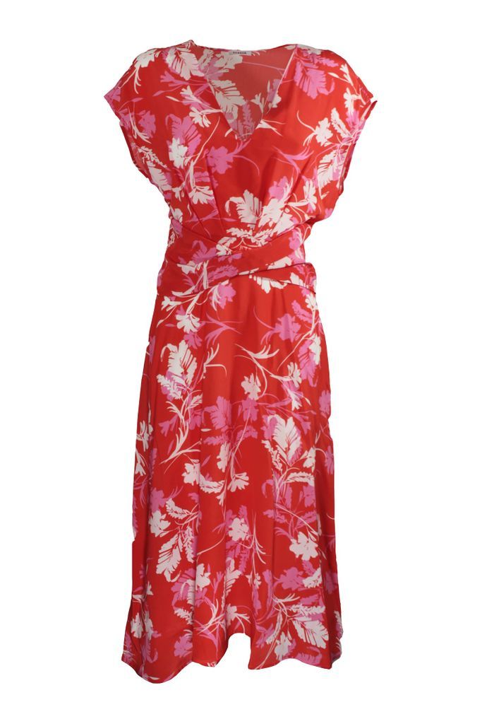 Belted Floral Print Long Dress
