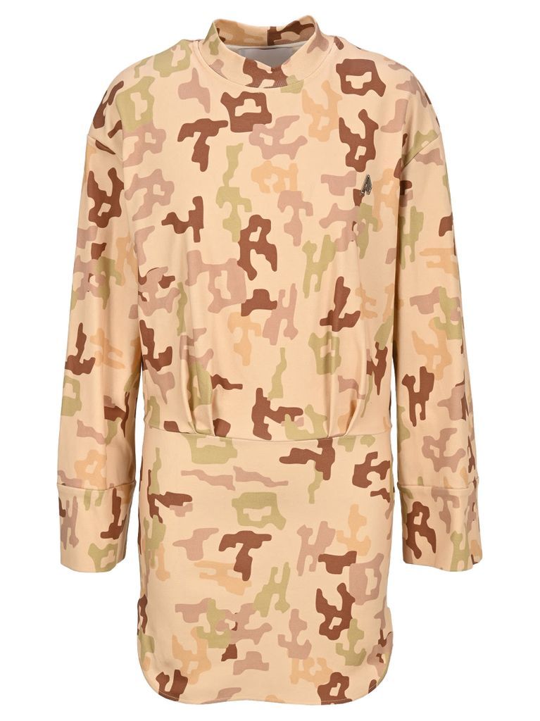 Attico Camouflage Sweatshirt Dress
