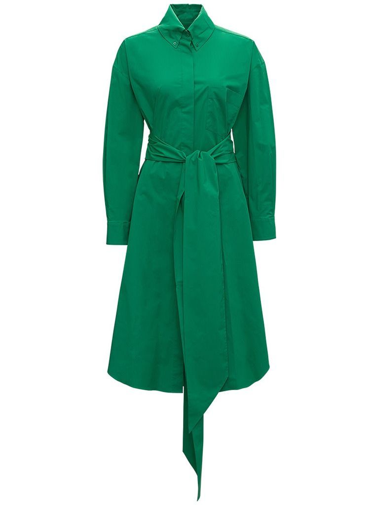 Long Green Cotton Chemisier Dress