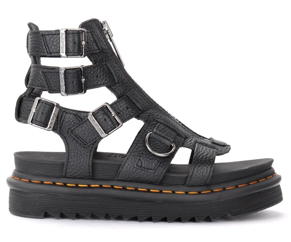Dr Martens Olson Sandals In Black Leather