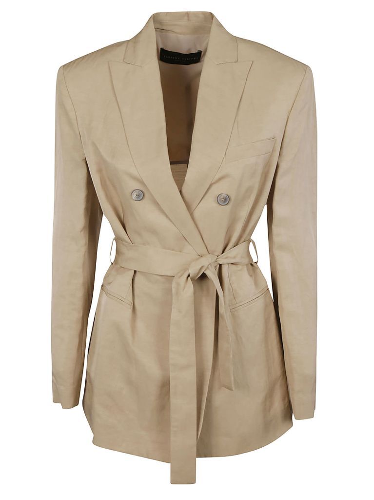 Double-breasted Belted Blazer