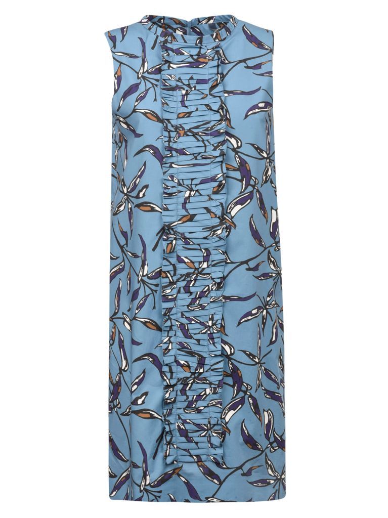 Ruffled Detail Printed Sleeveless Dress