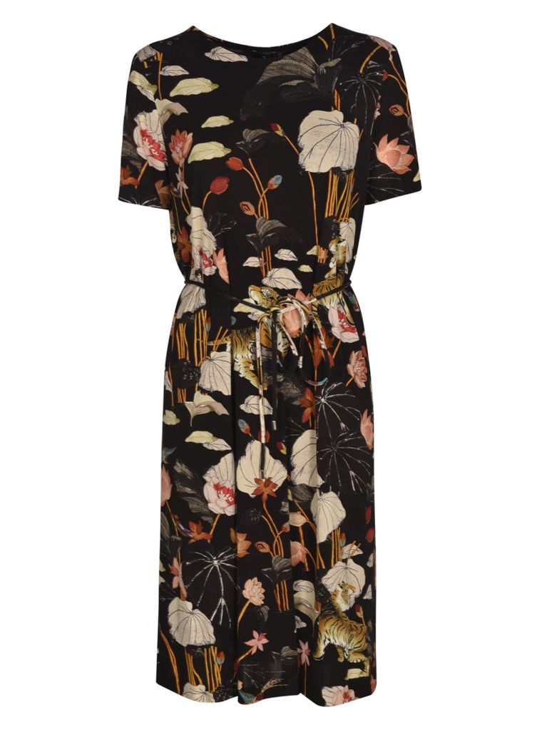 Tie-waist Floral Print Dress