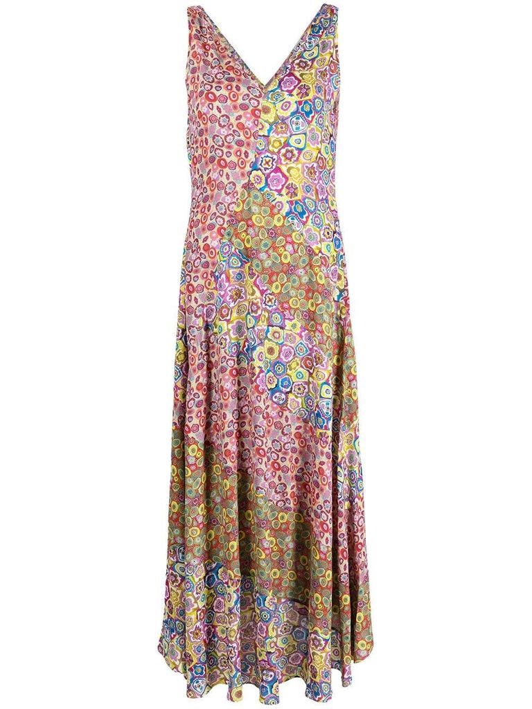 Long Viscose Dress With Floral Print
