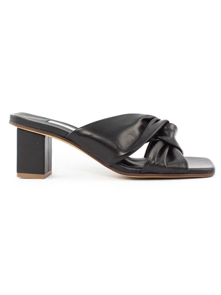 Ambrosia Black Leather Sandal