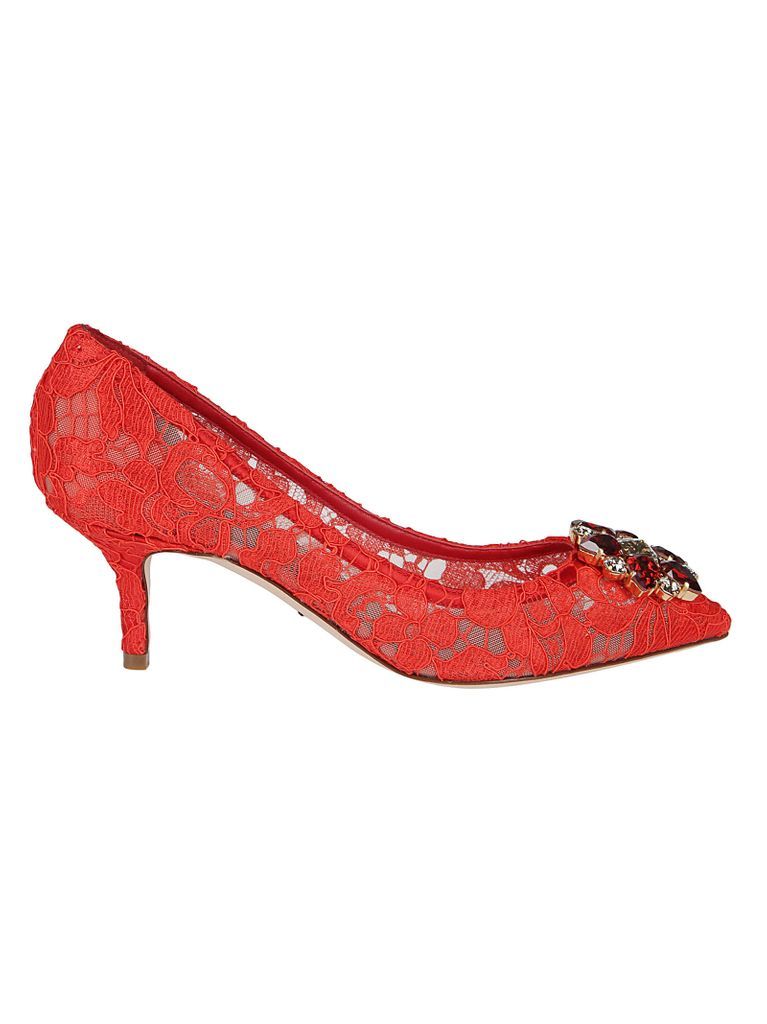 Red Lace Pumps