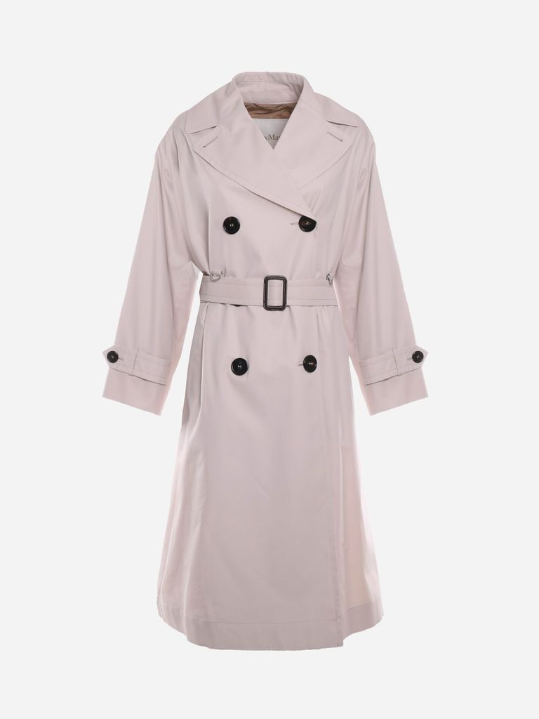 Double-breasted Trench Coat In Pure Cotton Gabardine