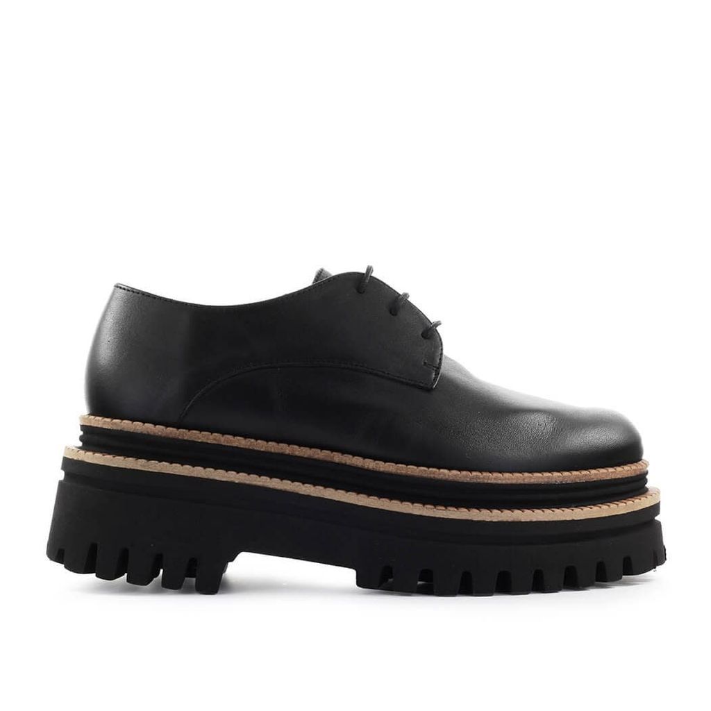 Kusa Black Platform Lace-up Shoe
