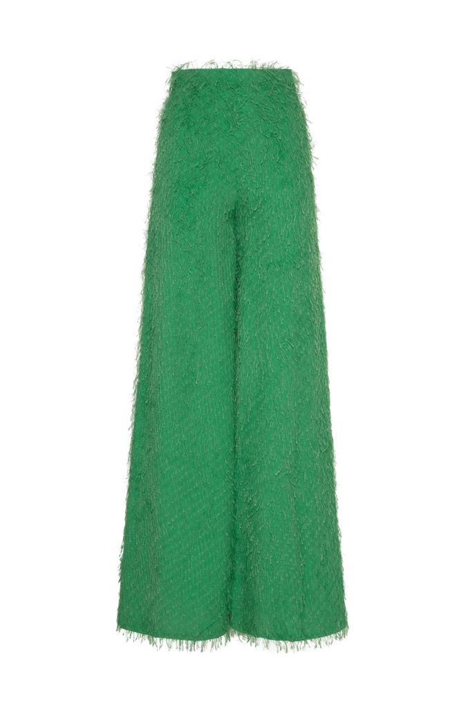 Carol Wide Trousers In Green Fil Coupe