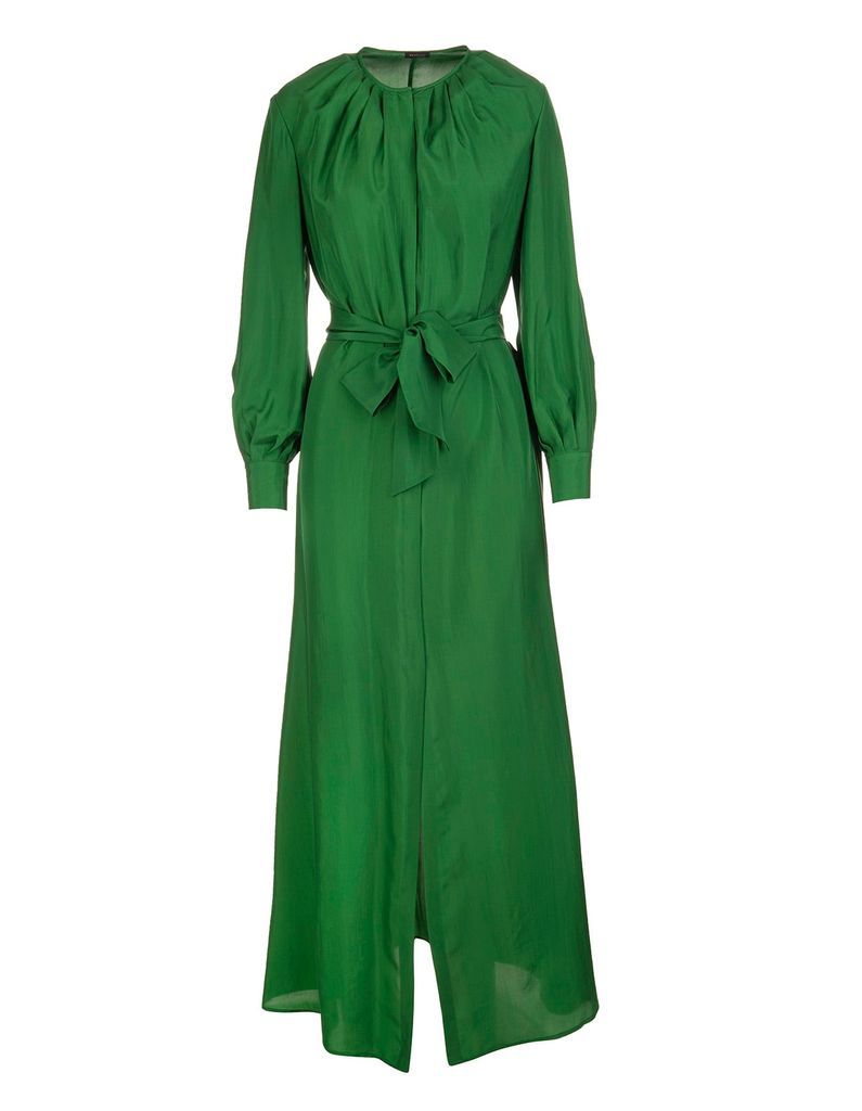 Prato Green Silk Shirt Silk Maxi Dress
