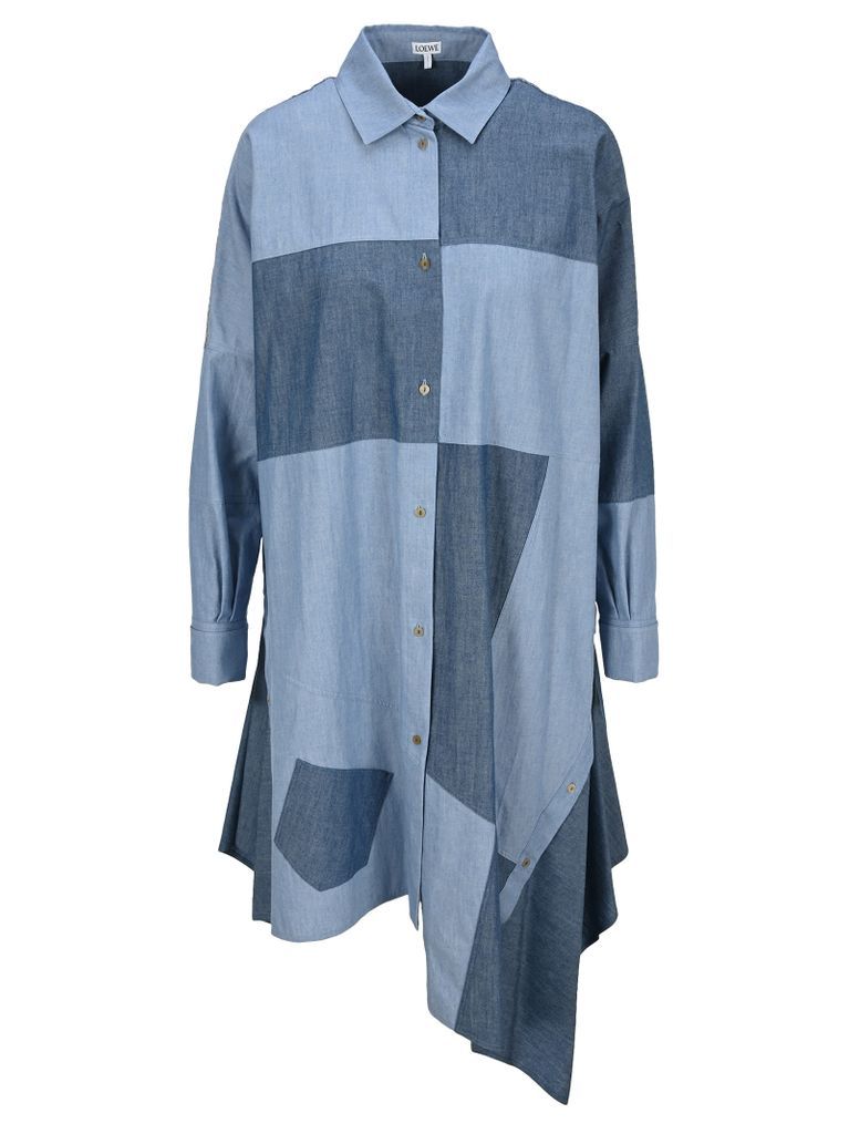 Oversize Patchwork Dress In Cotton