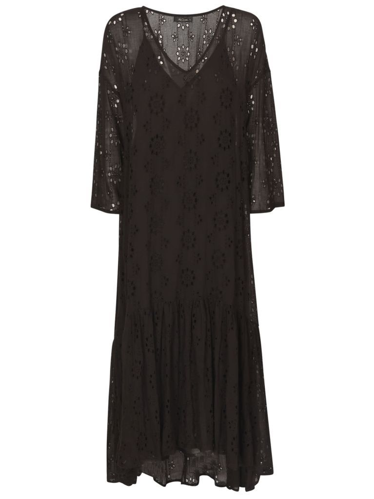Perforated Lace Paneled Dress
