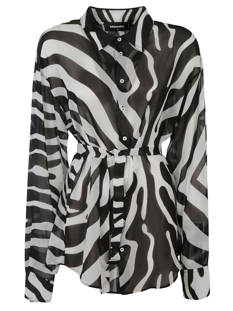 Zebra Patterned Tie-waist Dress