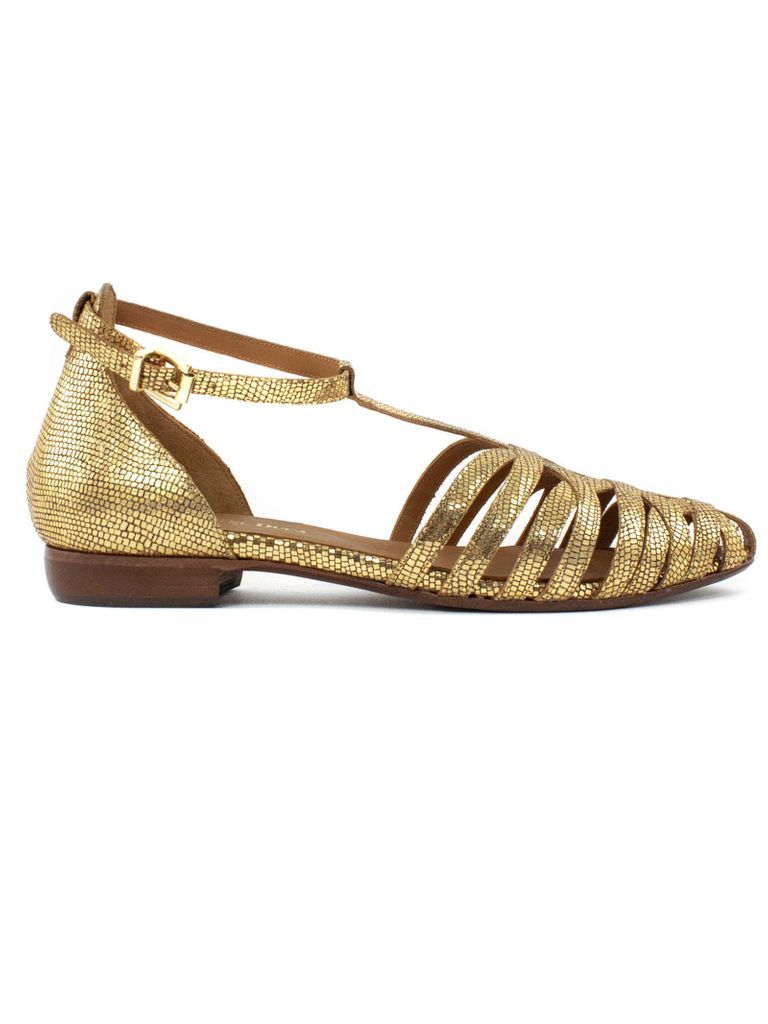 Metallic Gold Leather Sandal