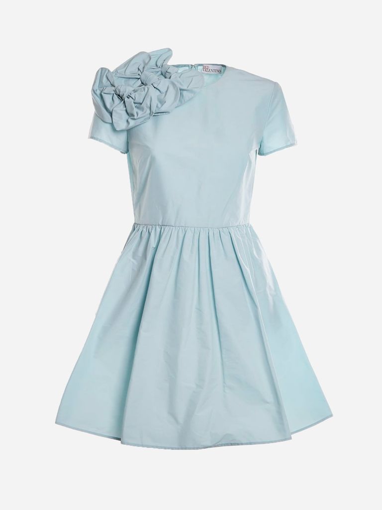 Cotton Blend Dress With Bows Detail