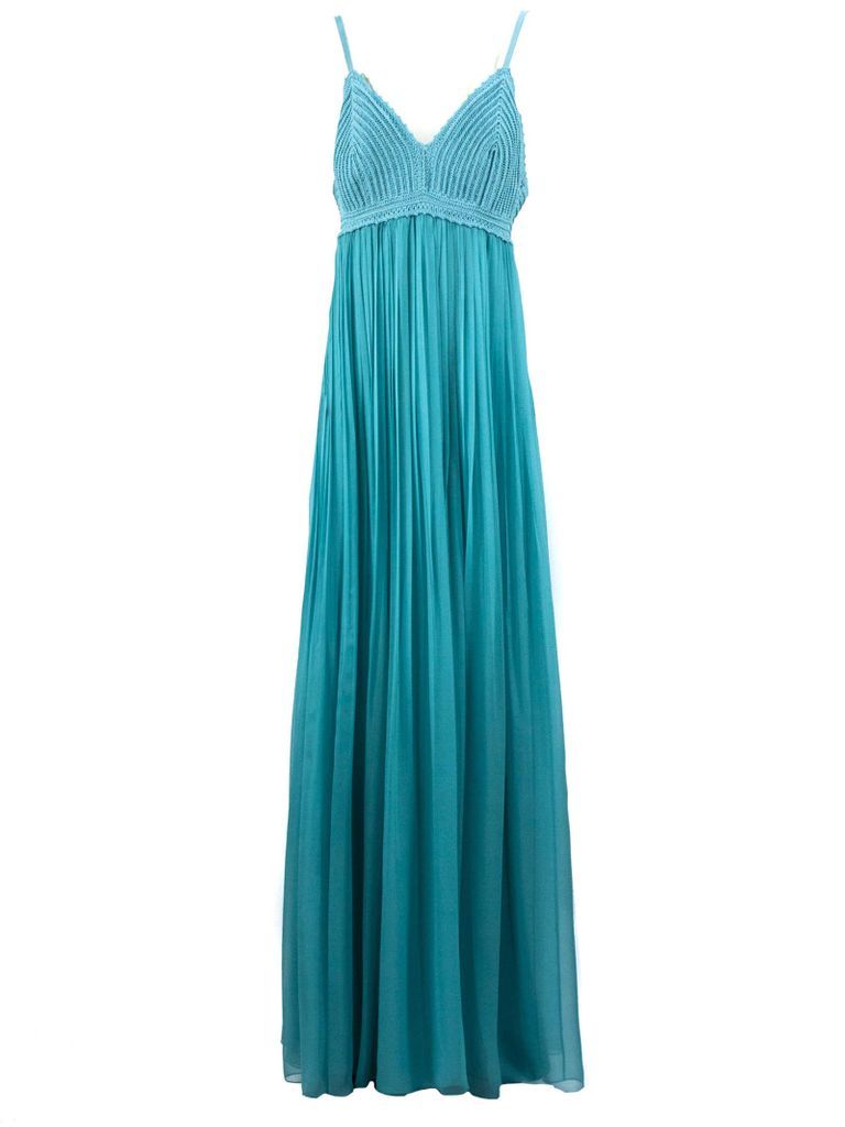 Turquoise Silk Chiffon Dress