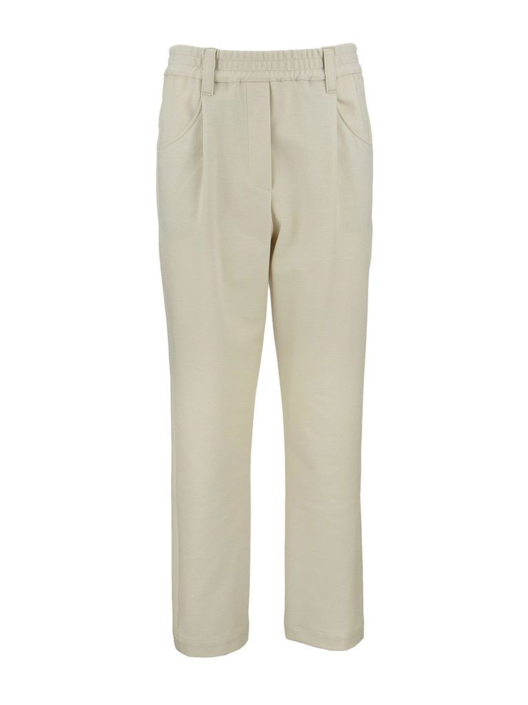 Baggy Trousers In Stretch Cotton Interlock Couture