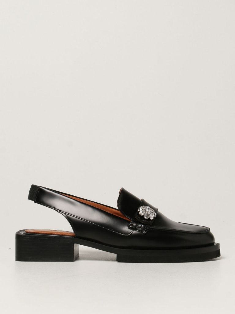 Loafers Ganni Slingback Moccasins In Leather